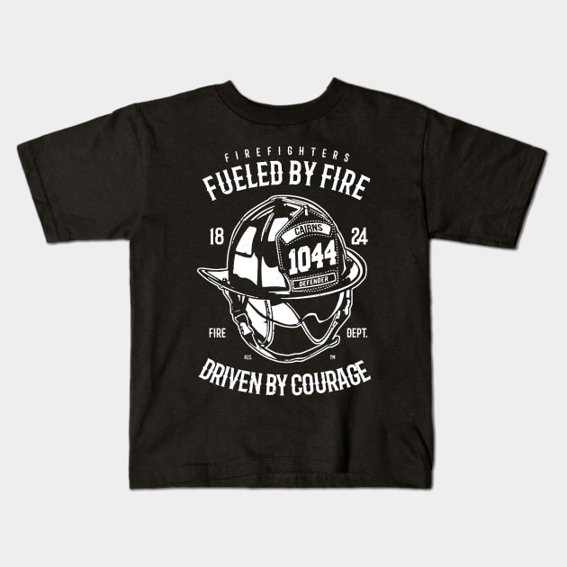 Fulled By Fire Driven By Courage Kids T-Shirt by JakeRhodes